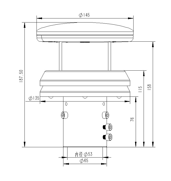 金屬款壓電雨量計產(chǎn)品尺寸圖 金屬款壓電雨量計產(chǎn)品尺寸圖